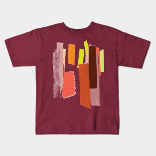 Geometric Color Swatches Illustration - Orange Rust Kids T-Shirt